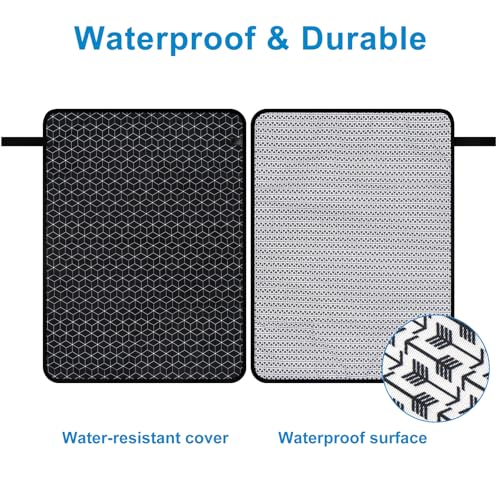 Portable Diaper Changing Pad (Black Geometry (27'' X20''))