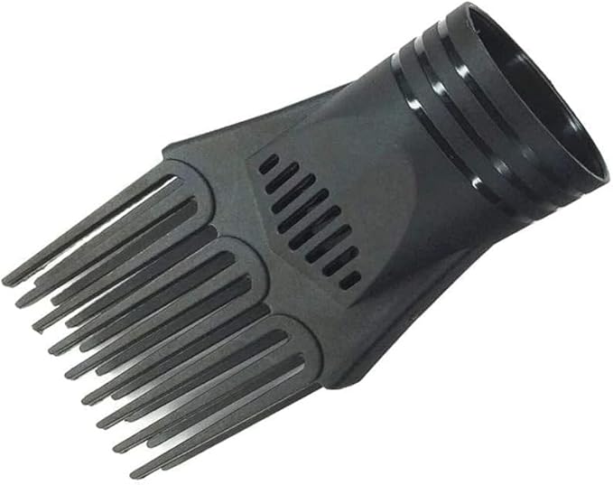 2 Pcs Black Hair Dryer Comb, Hair Styling Nozzle Tool for Straightening Detangling Fine Curly Natural Appliances, Plastic Nozzle Hairdryer Blow Comb Attachment