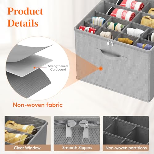 Shoe Storage Organizer for Closet (Light Gray)