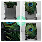 Luggage Cover Suitcase Protector + Luggage Tag (Vibrant Peacock Feather / XL)