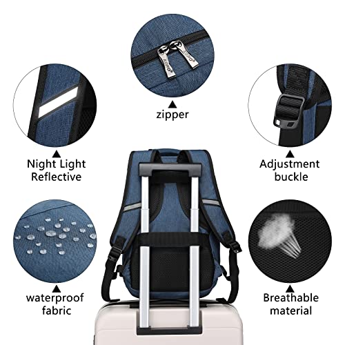 Travel Backpack Airline Approved Under Seat Personal Item Bag (Navy / Small)