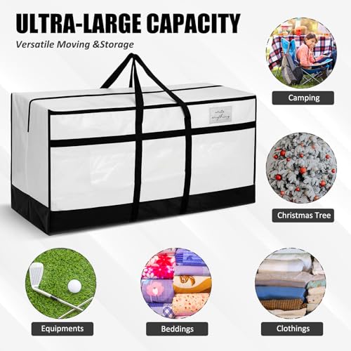 4 Pcs 66 Gallon Extra Large Moving Bags Heavy Duty Storage Bag (66 Gallon / Black and White)