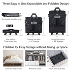 Expandable Collapsible Luggage with Wheels (Black-1)