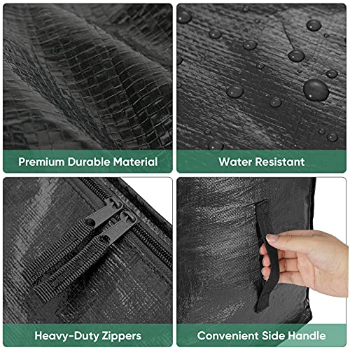 6 Pack Oversized Moving Bags with Reinforced Handles (6-Pack / Black)