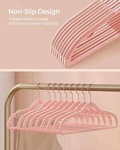 Pack of 50 Coat Hangers (50 Pack / Light Pink + Rose Gold)