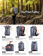 Waterproof Backpack for Men 20L (40L / Gray)