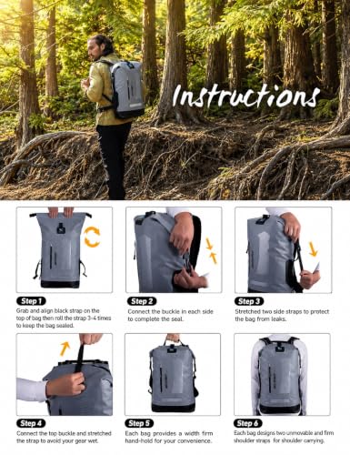 Waterproof Backpack for Men 20L (40L / Gray)