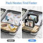 Clear Makeup Bag (2 Pack Black / Hybrid Traveler (1 Large & 1 Medium - Soft))