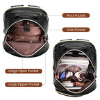 Laptop Backpack Purse for Women (Black(pu Leather) / 15.6-Inch)