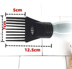 2Pcs Black Plastic Universal Blow Hair Dryer Comb Attachment for Straightening, Detangling - Nozzle Hairdressing Salon Comb,Styling Tools and Appliances for Curly, Natural Hair
