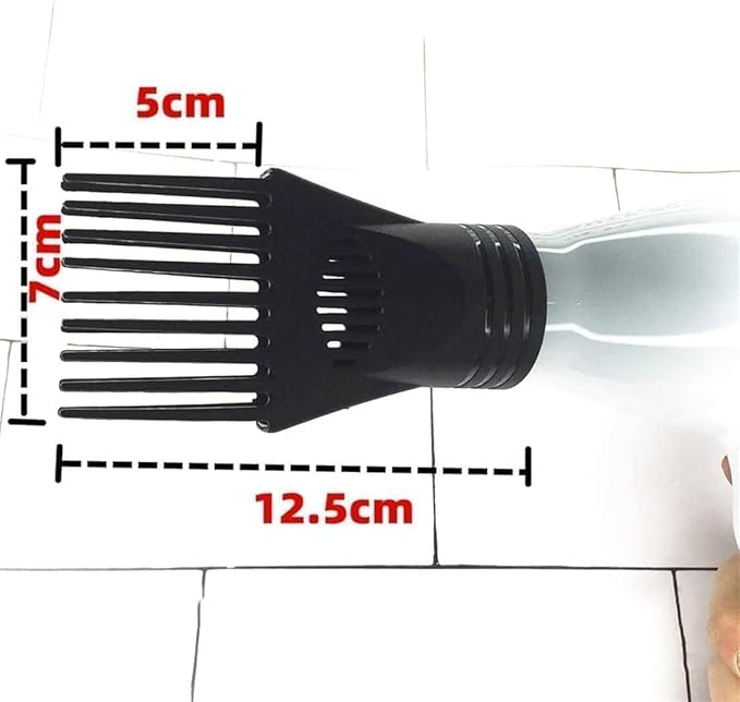 2Pcs Black Plastic Universal Blow Hair Dryer Comb Attachment for Straightening, Detangling - Nozzle Hairdressing Salon Comb,Styling Tools and Appliances for Curly, Natural Hair