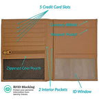 Deluxe Personalized Monogrammed Light Brown RFID Leather Passport Wallet (Light Brown / Deluxe)