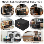 3 Pack Foldable Storage Bin with Lid (Black / XXL-56L)