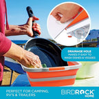 11L Collapsible BBQ Prep Tub with Lid (Orange / Large)