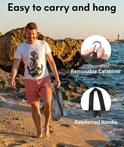 2 Pack Shoe Bags for Travel (Black / Large)
