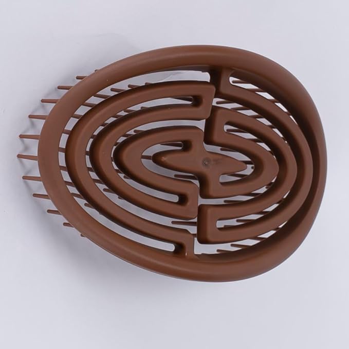 CAISHA Wet Hair Hairbrush Tug-free Detangling Brush Brown Spiral Spring Gentle On The Scalp For All Hair Types K112