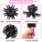 3D Round Hair Brushes for Women Blow Drying Detangling Hairbrush 360 Degree Styling Brush for Thick Curly Hair Comb for Wet and Dry Hair (Brush Only)