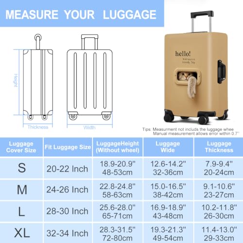 Luggage Cover Washable Suitcase Protector Anti (Hello Hook / M(fits 24-26Inch suitcase))