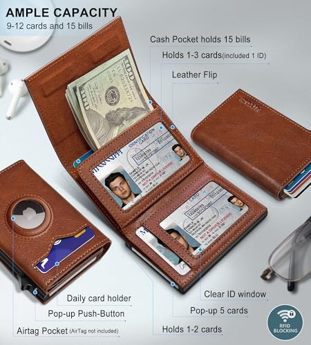 Airtag Wallet for Men (Brick Brown120)