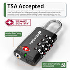 TSA Approved Cable Luggage Locks (Black 4 Digit 3 Pack)