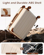 Luggage Lightweight and Durable Hardshell (apricot white / S(20in))