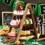 3 Tier Football Serving Tray with 15" Collapsible Ladder Stand (Football)