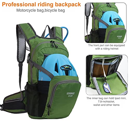 Hiking Daypack15L Lightweight Waterproof Backpack (Olive)