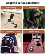 Compatible with AirTag Case Airtag Keyring Leather Protective Case AirTags Loop Holder Air Tags Protective Cover Airtag Key Chain Loop Holders for Luggage Dog Cat Pet Collar (Red)