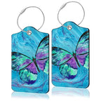 2 Pack Luggage Tag for Suitacase (Blue Butterfly)