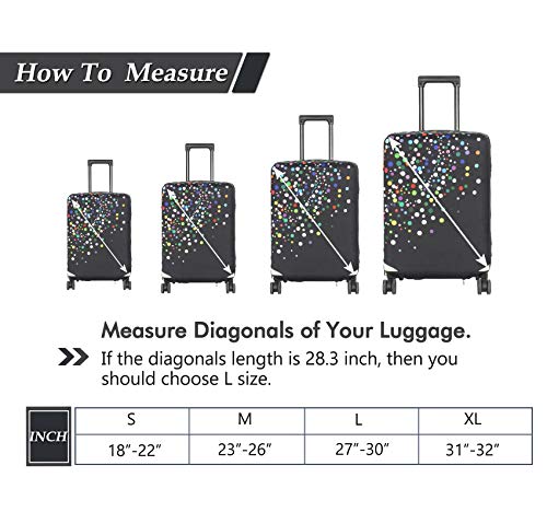 Travel Luggage Cover Suitcase Protector Fits 27 (Color Dots / L)