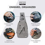 Travel Sling Bag. Compact Crossbody Bag (Gray)