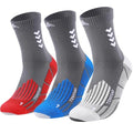 Crew Compression Running Socks (9-13 / I-blue Red Gray-3pairs)