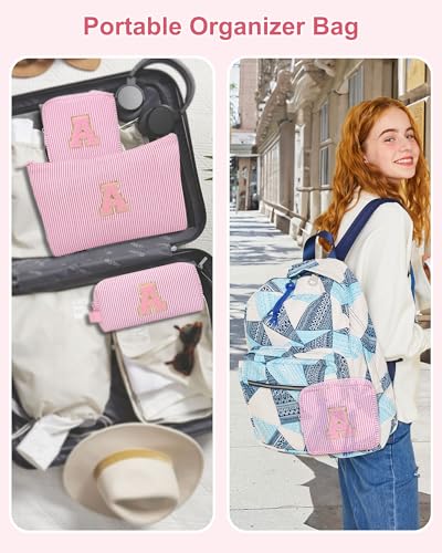Personalized Initial Makeup Bag 3 (Pink 03)