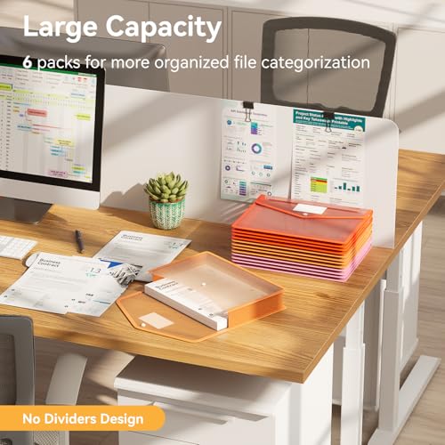 6 Pack Plastic File Folders (6 Pack Red+orange+pink)