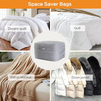Ultra Space Saving Self Compression Storage Bags with Zipper (Grey / Large)