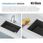 Forteza 32 inch Undermount Single Bowl Granite Kitchen Sink in Black (Single Bowl Undermount Sink / Black)