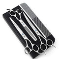 7" Dog Grooming Scissors Set with Rhinestone Accent (Silver)