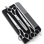 7" Dog Grooming Scissors Set with Rhinestone Accent (Silver)
