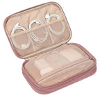 Electronics Travel Organizer Cord Case (Large / Rose-wood Pink)