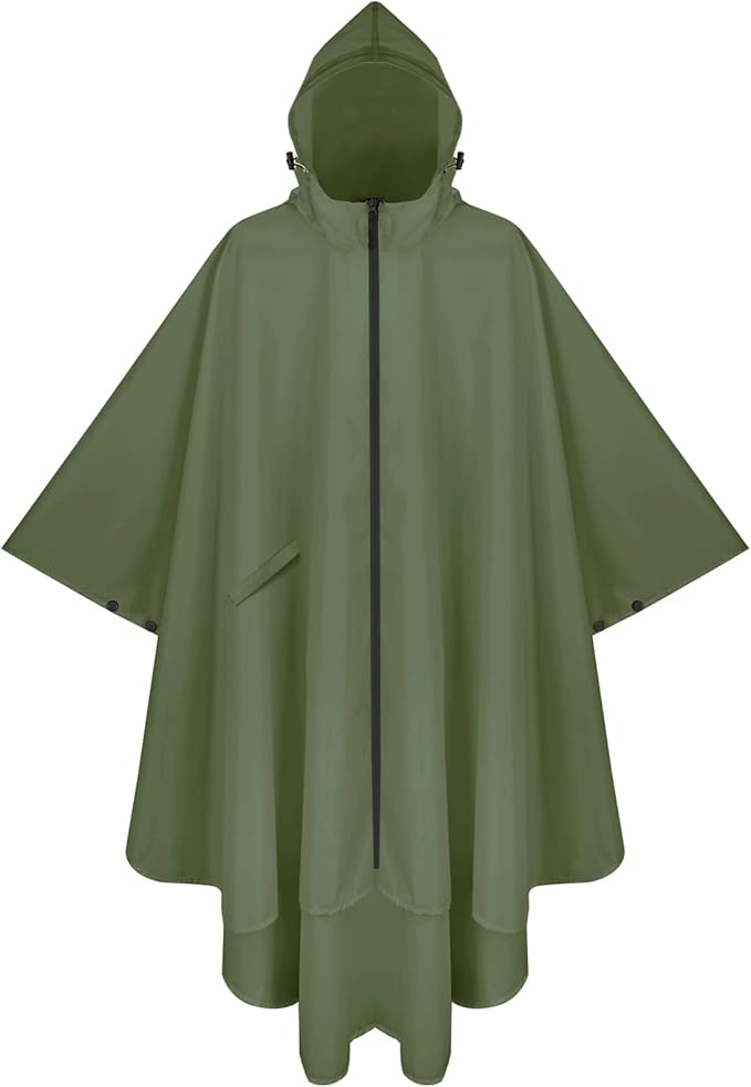 PTEROMY Hooded Rain Poncho for Adult by PTEROMY