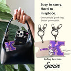 x Sanrio Character Keychain Case Compatible with Apple AirTag (College Letters Kuromi)