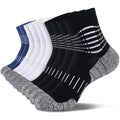 Ankle Compression Socks for Men Athletic Running Socks with Cushioned Support 5 Pairs (Small / Cushioned‑black+white+dark Blue(5 Pairs))