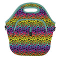 LunchTote Zippered Bag Insulated Neoprene Caddy (Rainbow Leopard / X-Large 6.5 Quart Lunch Tote)