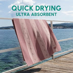 Waffle Microfiber Beach Towel (Coastal Rose)