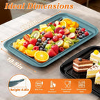 Grilling Prep & Serve Trays for Party Set of 2 (Black & Green)