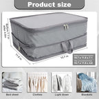 Packing Cubes for Travel Packing Organizers Compression Travel Cubes (Grey / Large)