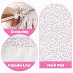 Laundry Bag Backpack for Dorm & Travel (Pink Florals)