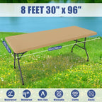 2 Pack Rectangle Spandex Fitted Table Cloth (Dark Khaki / 96" x 30" (Rectangular))