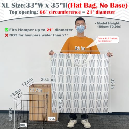 Canvas Laundry Bag 33"Wx 35"H (Geom Arrow,1pc XL / XL 33"W x 35"H┃1 Pack)