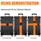 Luggage Straps for Suitcases TSA Approved (Neon Orange)